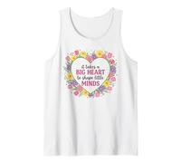 Gran Forma de corazón Little Minds Profesor Educador Camiseta sin Mangas