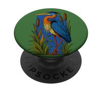 Gran Garza Azul Michigan Lago Vida Naturaleza Vida Silvestre PopSockets PopGrip Adhesivo