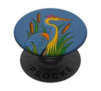 Gran Garza Azul Michigan Lago Vida Naturaleza Vida Silvestre PopSockets PopGrip Adhesivo
