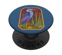Gran Garza Azul Michigan Lago Vida Naturaleza Vida Silvestre PopSockets PopGrip Adhesivo