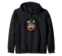 Gran gato mágico con sombrero para los amantes de los magos Sudadera con Capucha
