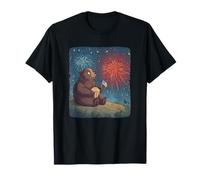 Gran gráfico de Fuegos Artificiales con Bonito Disfraz de Oso Camiseta