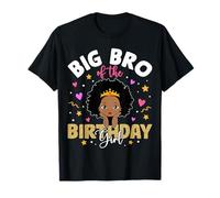 Gran Hermano de la cumpleañera Melanin Afro Girl Princess Camiseta