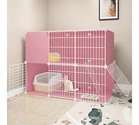 Gran Jaula de Gatos, Alambre de Metal de Gato de Gato Alambre de Metal Interior de Bricolaje de Bricolaje de Bricolaje Entrenamiento Grande excelente para 1-2 Gatos (tamaño: 107x47x72cm) YYuan