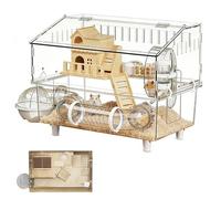 Gran Jaula para Hámster Casa Transparente de 2 Niveles para Chinchilla