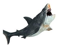 Gran juguete de tiburón Megalodon, 27 cm, realista figura de tiburón, figura de tiburón Megalodon, de plástico pintado a mano, diseño de animales marinos