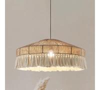 Gran Lámpara Boho Cesta Tejida Mimbre Cuerda De Cáñamo Lámpara Colgante De Techo Candelabros Costeros Rústicos Vintage Para Comedor Cocina Isla Dormitorio Granja Restaurante Café/Diámetro 40 Cm