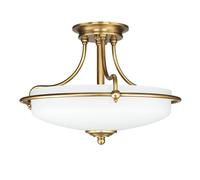 Gran Lámpara De Techo ASPERO Bronce Crema 3-Flmg Estilo Jugendstil Sala De Estar