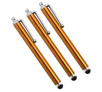 Gran lápiz capacitivo x3 para Samsung Galaxy A21s Smartphone Tablet Escribe Universal Pack de 3 (oro)