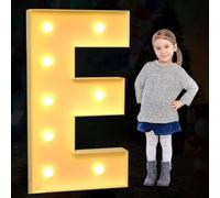 Gran Letra de Carpa Iluminada, Luces LED Alfabeto Decorativas, Juego de Tableros de Espuma Precortados para Decoración de Fiesta, Boda, Cumpleaños, Vacaciones, Letra E, 100cm-3.3ft