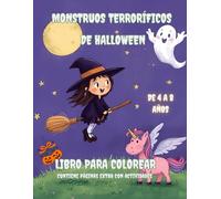 GRAN LIBRO DE COLOREAR DE HALLOWEEN: Para Niños y Niñas de 4 a 8 Años: 100 paginas formato grande a una cara, fáciles y divertidas de calabazas, brujas, fantasmas y monstruos. Con muchas a