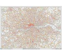 Gran Londres - Mapa de papel de distrito de pared