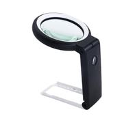 Gran Lupa Iluminada Con 18 LEDs Y Soporte Para Leer Cerrar Monedas Trabajar Joyería Degeneración Macular
