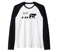 Gran mamá oso con 3 tres cachorros regalo abuela Camiseta Manga Raglan