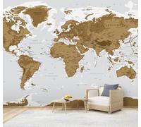 Gran Mapa Del Mundo Vintage Creativo 3D Papel Pintado Pared Fácil Instalación Oficina Sala Estar Sofá Dormitorio TV Fondos Decoración-430cm×300cm