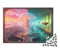 Gran Medusa Fantástica Puzzle de 1000 Piezas Papel para Adultos Escena Mágica Dividida Juego de Puzzle 1000 Piezas Relajante Hogar Regalo 52x38cm/1000pcs