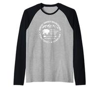 Gran Montañas Humeantes Parque Nacional NC TN Grunge Arte Novedad Camiseta Manga Raglan