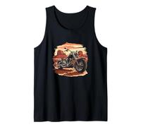 Gran Motocicleta en el Desierto para un Aspecto patriótico y Estadounidense Camiseta sin Mangas