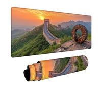 Gran Muralla Alfombrilla Ratón 600x1400x3 mm Impermeable Alfombrilla Ratón XXL Atardecer, Mousepad Mejora la Precisión y la Velocidad para Pc Gaming Mouse y Oficina Home Decoration Regalo FSBD-1690