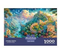 Gran Muro Que se enrolla a través de montañas Coloridas Puzzle De 1000 Piezas Arquitectura fantasía, Excelente Juego para Adultos Y Niños 70x50cm/1000pcs