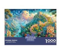 Gran Muro Que se enrolla a través de montañas Coloridas Puzzle De 1000 Piezas Arquitectura fantasía Perfecto Regalo De Cumpleaños para Niños Y Adultos 38x26cm/1000pcs