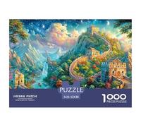Gran Muro Que se enrolla a través de montañas Coloridas Puzzle De 1000 Piezas Arquitectura fantasía Desafío De Ingenio para Adultos Y Niños 52x38cm/1000pcs