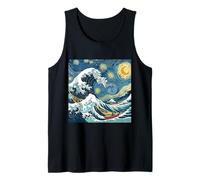 Gran Ola de Kanagawa con Starry Nights Van Gogh Art Camiseta sin Mangas