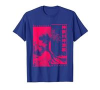 Gran Ola De Kanagawa Hokusai Ukiyo-e Japón Arte Japonesa Camiseta, Hombre, Azul Real, L