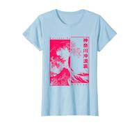 Gran Ola De Kanagawa Hokusai Ukiyo-e Japón Arte Japonesa Camiseta, Mujer, Azul Bebé, XL
