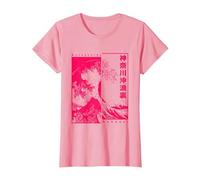 Gran Ola De Kanagawa Hokusai Ukiyo-e Japón Arte Japonesa Camiseta, Mujer, Rosado, M