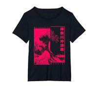 Gran Ola De Kanagawa Hokusai Ukiyo-e Japón Arte Japonesa Camiseta, Mujer Tallas Grandes, Negro, 1XL Grande