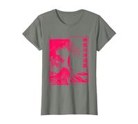 Gran Ola De Kanagawa Hokusai Ukiyo-e Japón Arte Japonesa Camiseta, Mujer, Verde Militar Jaspeado, L