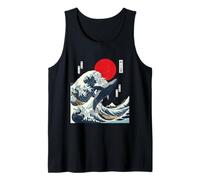 Gran Ola Kanagawa Ballena observando Arte japonés Camiseta sin Mangas