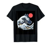 Gran Ola Lobo Surfear Puesta del Sol Océano No Camiseta