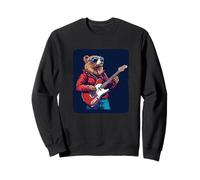 Gran oso de gafas de sol con disfraz de guitarra mecedora Sudadera