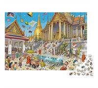 Gran Palacio de Bangkok Incendio Puzzle De Madera Impermeable Puzzles De 1000 Piezas Regalos para Adultos Colorido Rompecabezas Decoración del Hogar