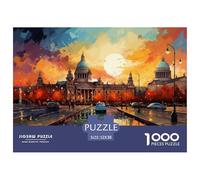 Gran Palacio Urbano Vista Nocturna Puzzle de 1000 Piezas Papel para Adultos Escena de Ciudad Juego de Puzzle 1000 Piezas Relajación Hogar Regalo Familiar 52x38cm/1000pcs 52x38cm/1000pcs