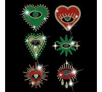 Gran parche termoadhesivo, diseño de ojo de la providencia, 32 x 23,8 cm, parche de diamantes de imitación con pegamento termofusible para decorar chaqueta vaquera con capucha y camiseta roja