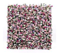 Gran pared de flores hortensia, fondo artificial rosas coloridas 5D y plantas verdes, falsas realistas tela para bodas al aire libre