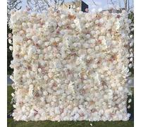 Gran pared de flores hortensia, fondo artificial rosas románticas 5D, falsas tela realistas para bodas al aire libre