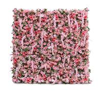 Gran pared de flores hortensia, fondo artificial rosas rosadas 5D y plantas verdes, falsas realistas tela para bodas al aire libre