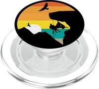 Gran Pared Escalada Retro Escalador Portaledge Puesta de sol PopSockets PopGrip para MagSafe