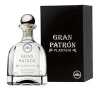 Gran PATRÓN Platinum, 40 % ALC., 70 cl / 700 ml, un tequila ultraprémium elaborado con 100% agave azul weber, Producido de forma artesanal en pequeños lotes en México