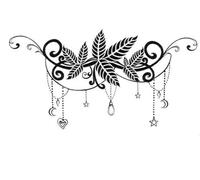 Gran pecho cintura hombro espalda impermeable tatuaje pegatina encaje azul mariposa falso tatuaje debajo del pecho arte corporal for mujer(007)