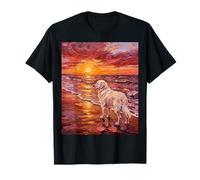 Gran Perro de los Pirineos en una Puesta de Sol Obra de Arte de Verano Camiseta