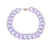 Gran Personalidad de la Moda Fotografía Callejera Versátil Caucho Acrílico Sensación Esmerilada Anillo de Dedo Hebilla Collar de Cadena Mismo Estilo para Hombres y Mujeres Ajustable,Light Purple
