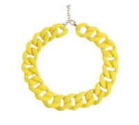 Gran Personalidad de la Moda Fotografía Callejera Versátil Caucho Acrílico Sensación Esmerilada Anillo de Dedo Hebilla Collar de Cadena Mismo Estilo para Hombres y Mujeres Ajustable,Amarillo,Un