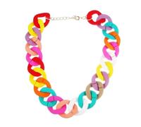 Gran Personalidad de la Moda Fotografía Callejera Versátil Caucho Acrílico Sensación Esmerilada Anillo de Dedo Hebilla Collar de Cadena Mismo Estilo para Hombres y Mujeres Ajustable,Color,Talla