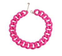 Gran Personalidad de la Moda Fotografía Callejera Versátil Caucho Acrílico Sensación Esmerilada Anillo de Dedo Hebilla Collar de Cadena Mismo Estilo para Hombres y Mujeres Ajustable,Rose Red,One