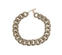 Gran Personalidad de la Moda Fotografía callejera versátil Caucho acrílico Sensación esmerilada Anillo de Dedo Hebilla Collar de Cadena Mismo Estilo para Hombres y Mujeres Ajustable, Caqui, Tall